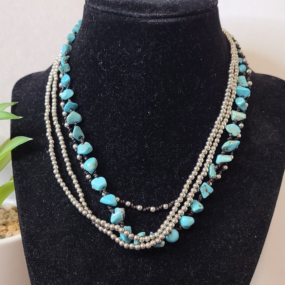 Unbranded 4-Strand Multi-Color Bib Necklace Ladies Fashion Costume Biker‎ Casual